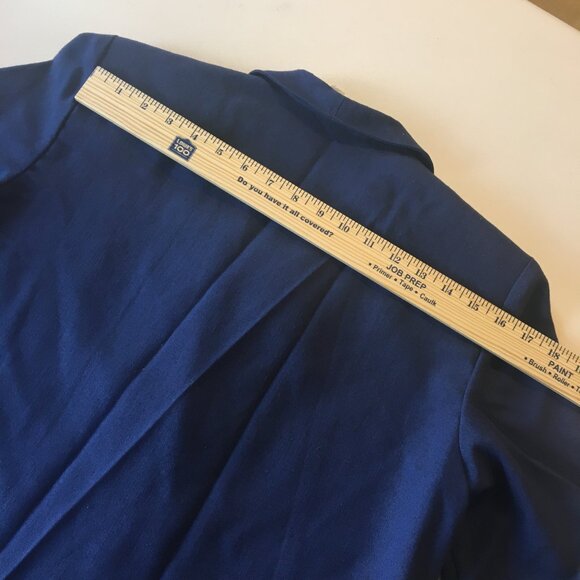 Vintage Bobbie Brooks Blazer Size 10P Navy Academia 80s 90s Linen Blend - Picture 8 of 11